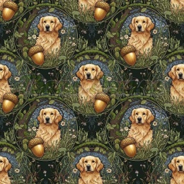 TKANINA DRUKOWANY PSY- GOLDEN RETRIEVER NR 7