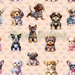 TKANINA DRUKOWANY PSY- SZCZENIAKI NR 8