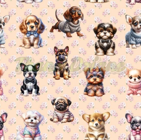 TKANINA DRUKOWANY PSY- SZCZENIAKI NR 8