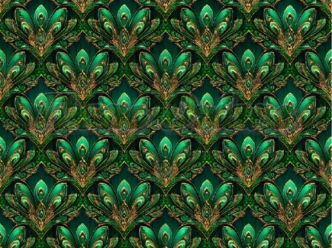 TKANINA DRUKOWANY WACHLARZE ART DECO NR 1