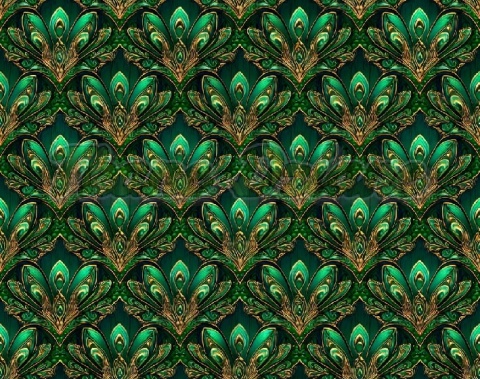 TKANINA DRUKOWANY WACHLARZE ART DECO NR 1