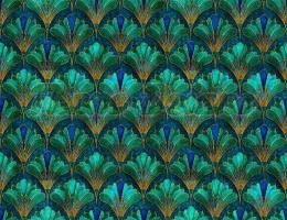 TKANINA DRUKOWANY WACHLARZE ART DECO NR 2