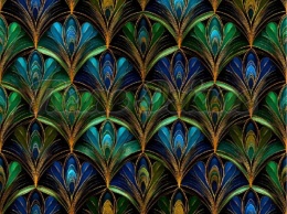 TKANINA DRUKOWANY WACHLARZE ART DECO NR 3