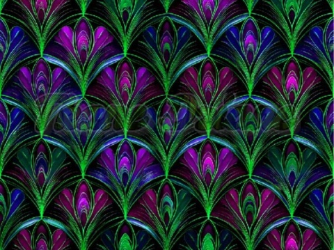 TKANINA DRUKOWANY WACHLARZE ART DECO NR 4