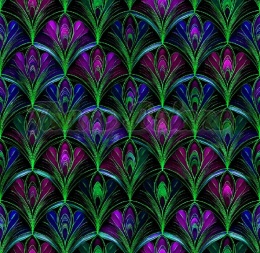 TKANINA DRUKOWANY WACHLARZE ART DECO NR 4