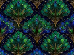 TKANINA DRUKOWANY WACHLARZE ART DECO NR 5