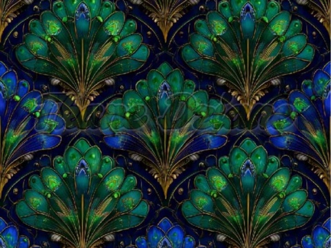 TKANINA DRUKOWANY WACHLARZE ART DECO NR 5