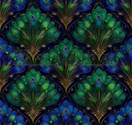 TKANINA DRUKOWANY WACHLARZE ART DECO NR 5