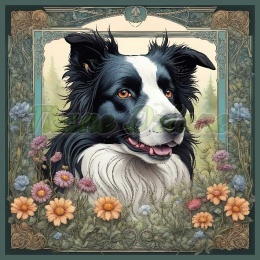 PANEL DRUKOWANY ART NOUVEAU-BORDER COLLIE NR 131