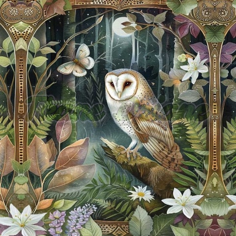 PANEL DRUKOWANY ART NOUVEAU-SOWA NR 120