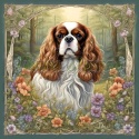 PANEL DRUKOWANY ART NOUVEAU-KING CHARLES SPANIEL NR 126