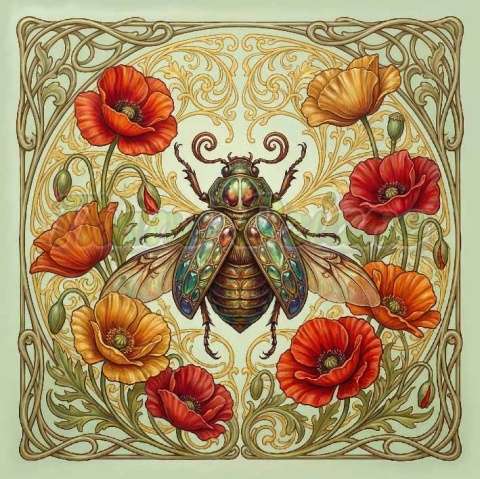 PANEL DRUKOWANY ART NOUVEAU-OWADY NR 1