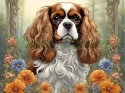 PANEL DRUKOWANY ART NOUVEAU-KING CHARLES SPANIEL NR 125