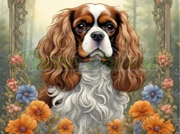 PANEL DRUKOWANY ART NOUVEAU-KING CHARLES SPANIEL NR 125