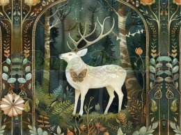 PANEL DRUKOWANY ART NOUVEAU-JELEŃ NR 9