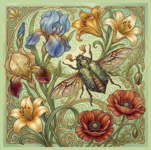 PANEL DRUKOWANY ART NOUVEAU-OWADY NR 3