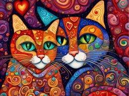 PANEL DRUKOWANY KOTY ALA KLIMT NR 12