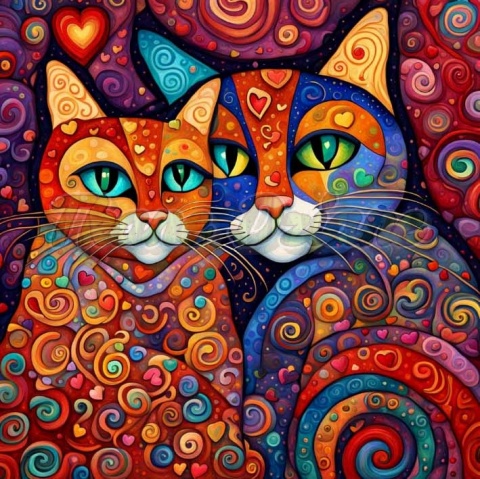 PANEL DRUKOWANY KOTY ALA KLIMT NR 12