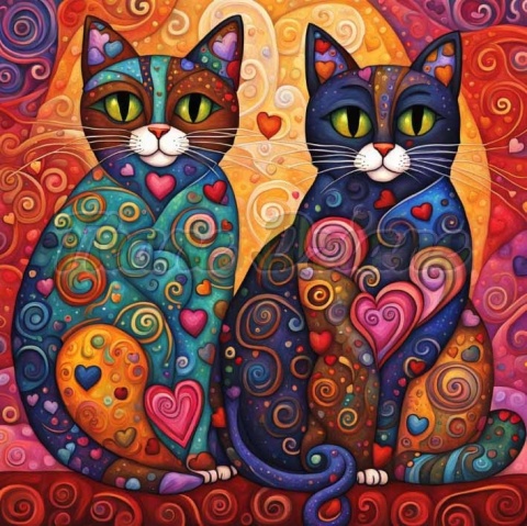 PANEL DRUKOWANY KOTY ALA KLIMT NR 14