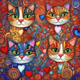 PANEL DRUKOWANY KOTY ALA KLIMT NR 15