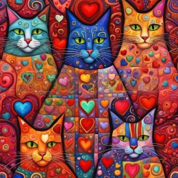 PANEL DRUKOWANY KOTY ALA KLIMT NR 16