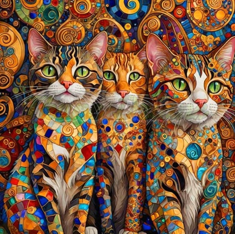 PANEL DRUKOWANY KOTY ALA KLIMT NR 17