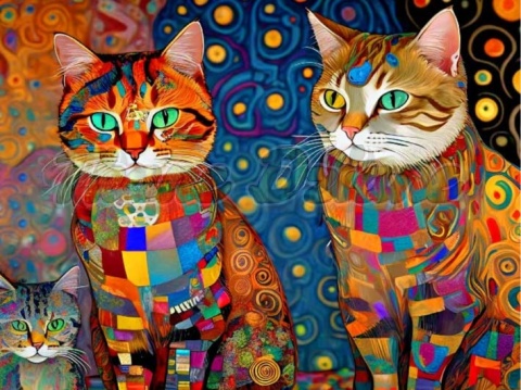 PANEL DRUKOWANY KOTY ALA KLIMT NR 18