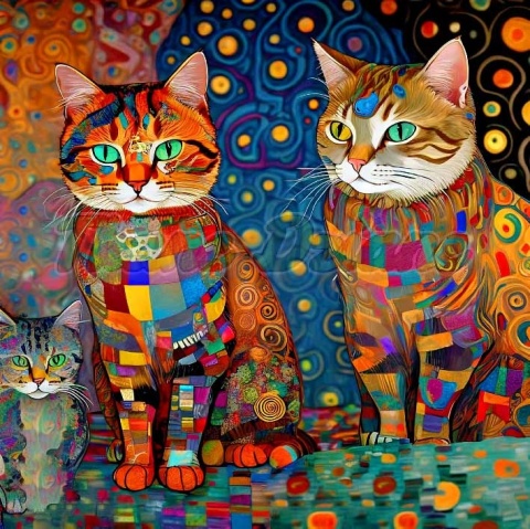 PANEL DRUKOWANY KOTY ALA KLIMT NR 18