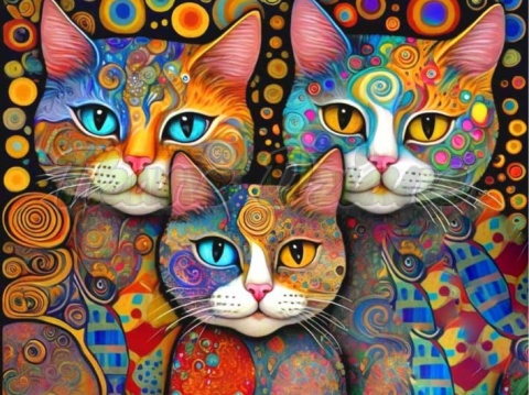 PANEL DRUKOWANY KOTY ALA KLIMT NR 19