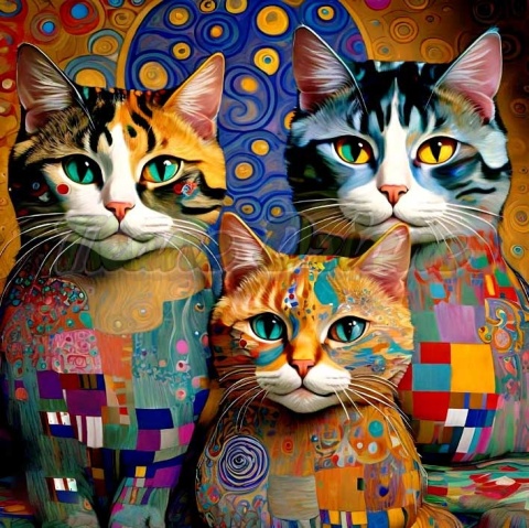 PANEL DRUKOWANY KOTY ALA KLIMT NR 20