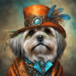 PANEL DRUKOWANY PSY W KAPELUSZCH- LHASA APSO NR 30