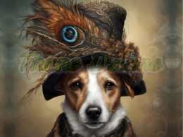 PANEL DRUKOWANY PSY W KAPELUSZCH- JACK RUSSEL TERRIER NR 29