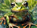 PANEL DRUKOWANY Z MCHU I PAPROCI- ŻABA