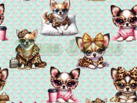 TKANINA DRUKOWANY PSY- CHIHUAHUA NR 24