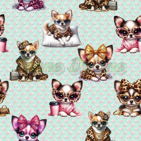 TKANINA DRUKOWANY PSY- CHIHUAHUA NR 24