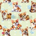 TKANINA DRUKOWANY PSY- CORGI NR 25