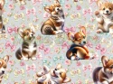 TKANINA DRUKOWANY PSY- CORGI NR 26