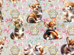 TKANINA DRUKOWANY PSY- CORGI NR 28