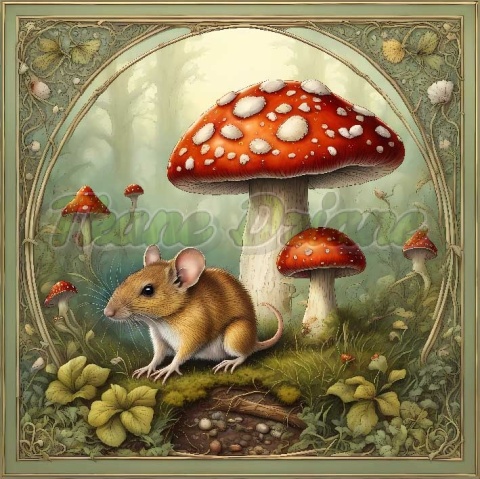 PANEL DRUKOWANY ART NOUVEAU-MYSZ NR 145