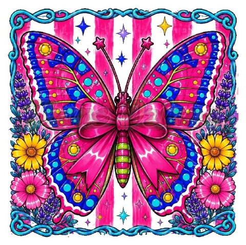 PANEL DRUKOWANY KOLOROWE ZWIERZĘTA- MOTYL NR 9