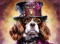 PANEL DRUKOWANY PSY W KAPELUSZCH- KING CHARLES SPANIEL NR 33