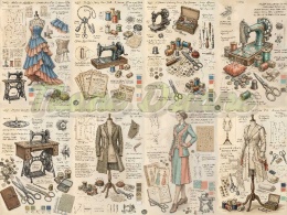 TKANINA DRUKOWANY VINTAGE MODA NR 1