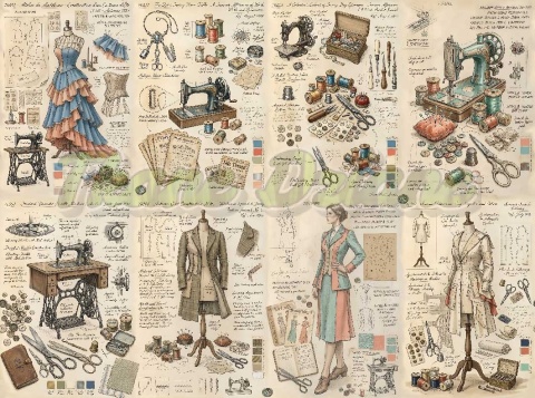 TKANINA DRUKOWANY VINTAGE MODA NR 1