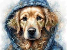 PANEL DRUKOWANY GOLDEN RETRIVER W KAPTURZE NR 7