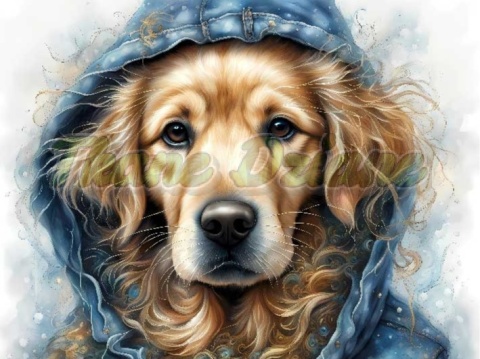 PANEL DRUKOWANY GOLDEN RETRIVER W KAPTURZE NR 7