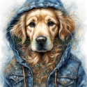 PANEL DRUKOWANY GOLDEN RETRIVER W KAPTURZE NR 7