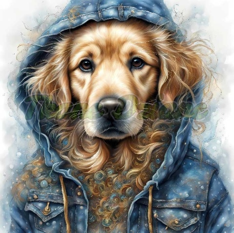 PANEL DRUKOWANY GOLDEN RETRIVER W KAPTURZE NR 7