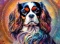 PANEL DRUKOWANY NEONOWE ZWIERZĘTA -KING CHARLES SPANIEL NR 9