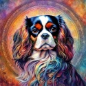 PANEL DRUKOWANY NEONOWE ZWIERZĘTA -KING CHARLES SPANIEL NR 9
