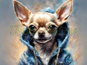 PANEL DRUKOWANY CHIHUAHUA W KAPTURZE NR 6